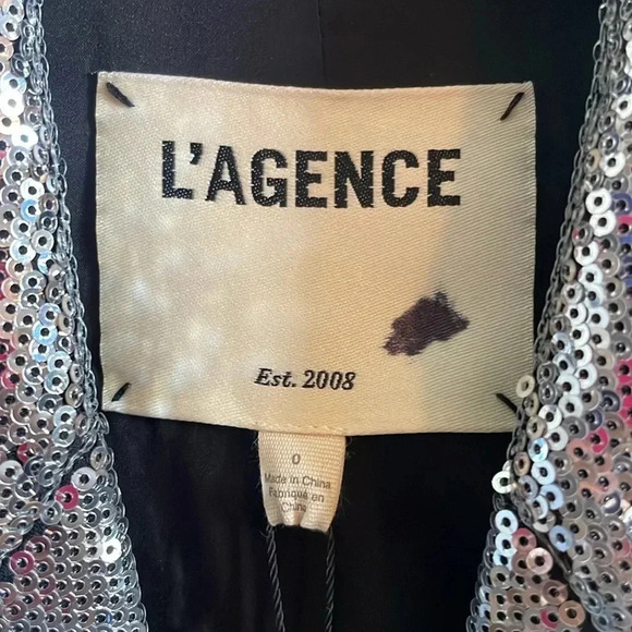 L’Agence Clementine Sequin Lapel Blazer 0 - Picture 4 of 5